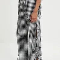 Bavlněné kalhoty Answear.LAB dámské, černá barva, high waist
