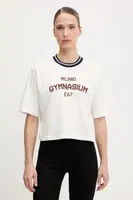 Bavlněné tričko EA7 Emporio Armani dámské, bílá barva, AF13243.7W000148