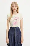 Tričko Guess ROSE dámské, béžová barva, W5GI33 KA0H1