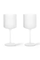 Sklenice na víno ferm LIVING 2-pack bílá barva