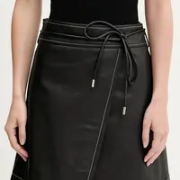 Kožená sukně PS Paul Smith černá barva, mini, pouzdrová, W2R.286SL.P31161