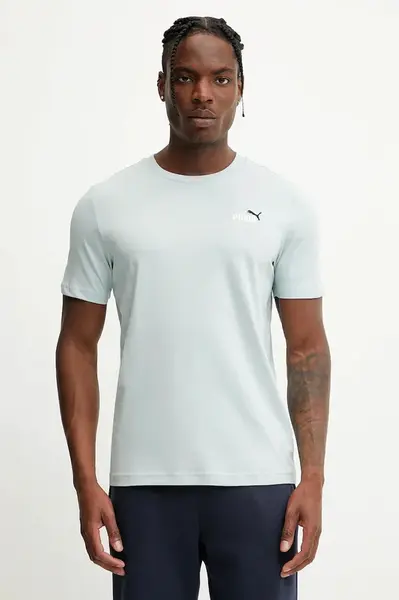 Bavlněné tričko Puma pánské, tyrkysová barva, s aplikací, 684717