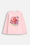 Dětské tričko s dlouhým rukávem Coccodrillo růžová barva