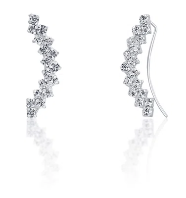 JwL Luxury Pearls Podélné třpytivé náušnice s krystaly JL0689