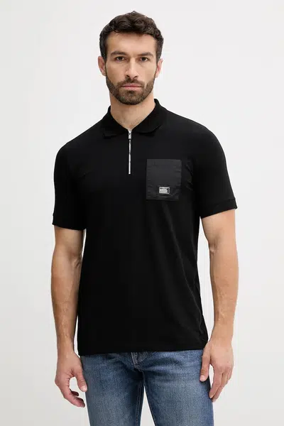 Polo tričko Karl Lagerfeld pánské, černá barva, 553235.745025