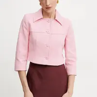 Bavlněné sako Weekend Max Mara růžová barva, 2515041016600