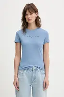 Bavlněné tričko Tommy Jeans modrá barva, DW0DW20315