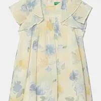 Dětské bavlněné šaty United Colors of Benetton béžová barva, mini, 4HYUGV02B