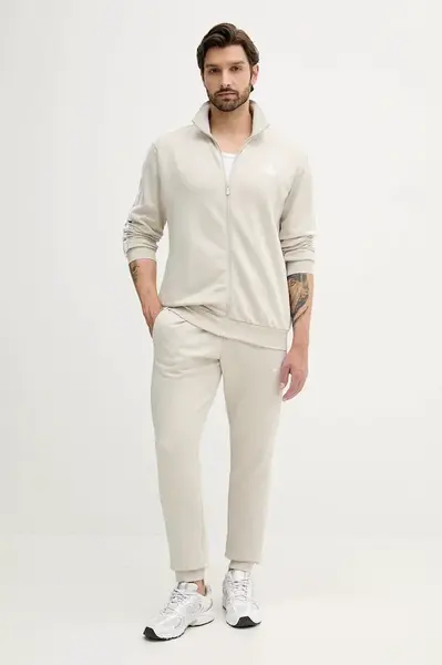 Tepláková souprava adidas 3-Stripes pánská, béžová barva, JX5547