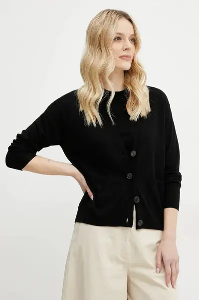 Vlněný svetr Weekend Max Mara dámský, černá barva, lehký, 2515381011600