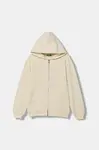 Detská mikina United Colors of Benetton béžová farba, s kapucňou, jednofarebná, 3J73C505N