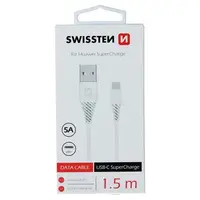 Datový kabel SWISSTEN USB / USB-C SUPER CHARGE 5A 1,5m white
