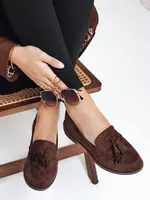 Dámske semišové mokasíny hnedé