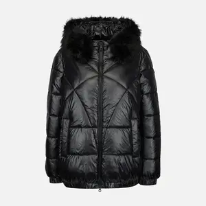 Čierna dámska páperová bunda Geox Backsie