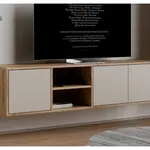 Závěsná TV skříňka Asko Living, 149,5 cm, béžová kašmír
