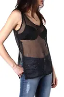 Průsvitný top bez rukávů