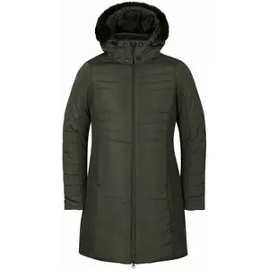 ALPINE PRO NORGA Dámský prošívaný kabát, tmavě zelená, velikost