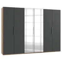 MID.YOU ŠATNÍ SKŘÍŇ S OTOČNÝMI DVEŘMI, barvy grafitu, barvy dubu, 300/216/58 cm
