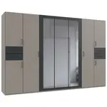 MID.YOU ŠATNÍ SKŘÍŇ S OTOČNÝMI DVEŘMI, barvy grafitu, šedá, Sahara, 313/208/58 cm