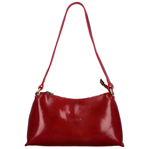 Dámska kožená kabelka na rameno červená - Delami Vera Pelle Araxi