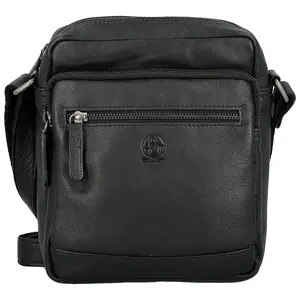 Pánská kožená crossbody taška černá - Bellugio Lewin