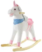 EURO BABY Houpací jednorožec se zvuky a pohyby  - bílý/růžový