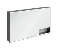 Villeroy & Boch My View+ - Zrcadlová skříňka s LED osvětlením 130x75x17 cm, 3 dvířka, Brilliant White/matná černá B48213VE