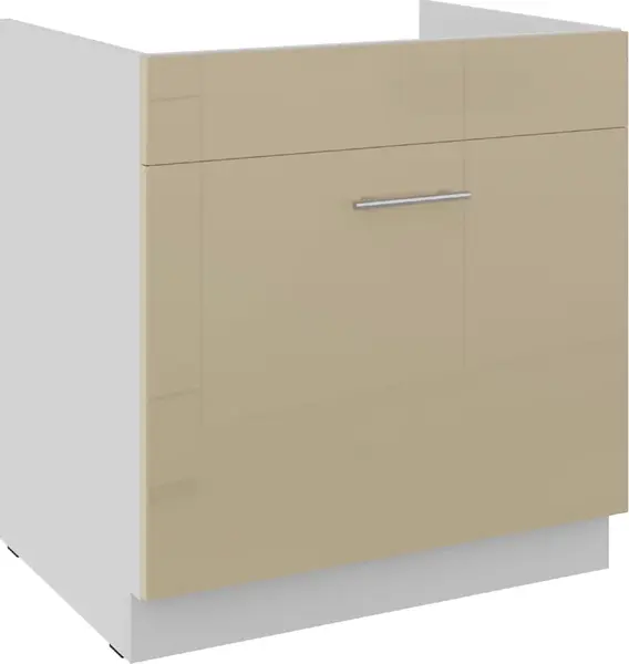 Spodní skříňka pod dřez Lara 80 ZL 1S BB - Premium Box Barva korpusu: Bílá, Barva dvířek: Cappucino lesk