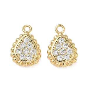 Brass Micro Pave Cubic Zirconia Charms