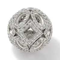 Rack Plating Brass Micro Pave Cubic Zirconia Beads