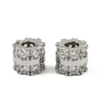 Brass Micro Pave Cubic Zirconia Beads