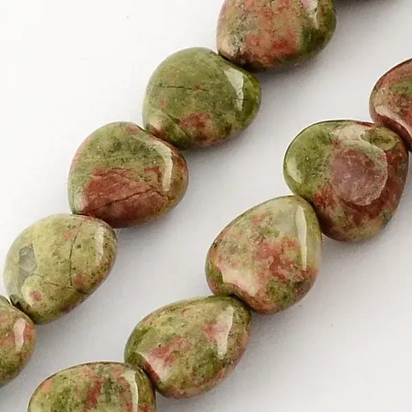 Natural Unakite Bead Strands