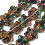 Dyed Natural Imperial Jasper with Resin Beads Strands