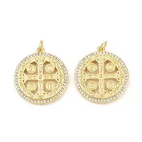 Brass Micro Pave Cubic Zirconia Pendants
