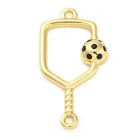 Brass Black Enamel Connector Charms