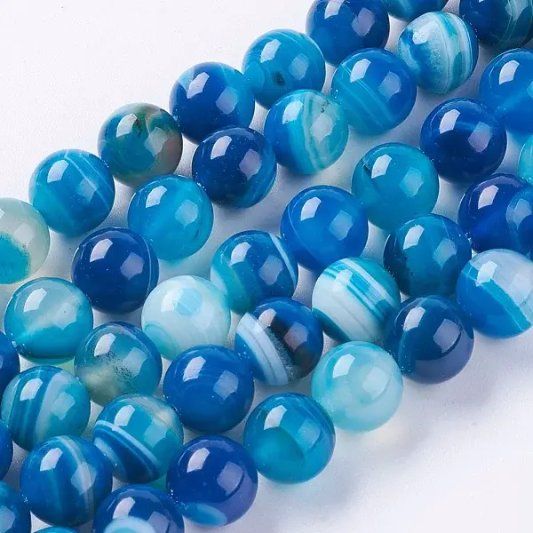 Natural Striped Agate/Banded Agate Beads Strands