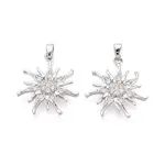 Brass Micro Pave Clear Cubic Zirconia Pendants