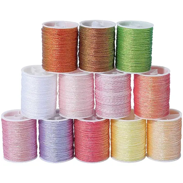 12 Rolls Rainbow Color Polyester Sewing Thread