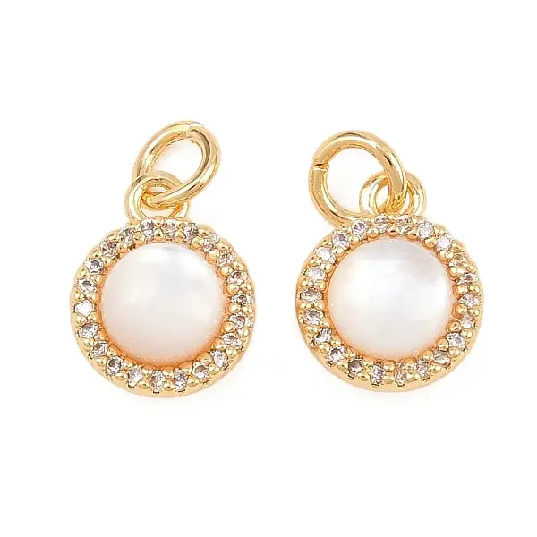 Brass Micro Pave Cubic Zirconia Pendants