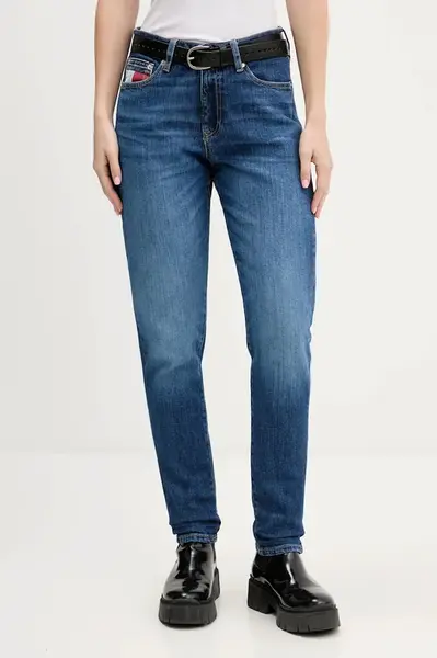 Džíny Tommy Jeans dámské, tmavomodrá barva, DW0DW22457