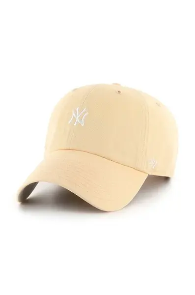 Bavlněná baseballová čepice 47 brand MLB New York Yankees oranžová barva, s aplikací, B-BSRNR17GWS-AF