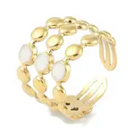 Ion Plating(IP) 304 Stainless Steel Enamel Flat Round Cuff Finger Rings