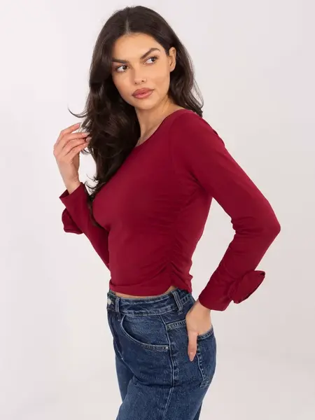 Bordová halenka s dlouhým rukávem