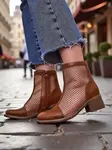 Resti Women's perforated ankle boots on a low heel Rowices
