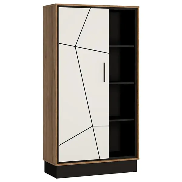 Regál Brolo BROR01 1D dub catania/černá perla/mdf bílý hg