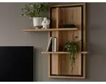 Nástěnný panel s policemi Flores, dub gustavson/antracit