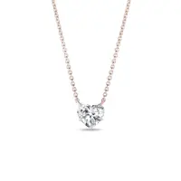 Náhrdelník ze růžového zlata s diamantem ve tvaru srdce KLENOTA