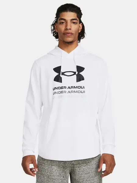 Under Armour Mikina UA Rival Terry Graphic Hood-WHT - Pánské
