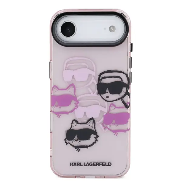 Zadní kryt Karl Lagerfeld IML Multi K&CH Heads pro Apple iPhone Air, růžová