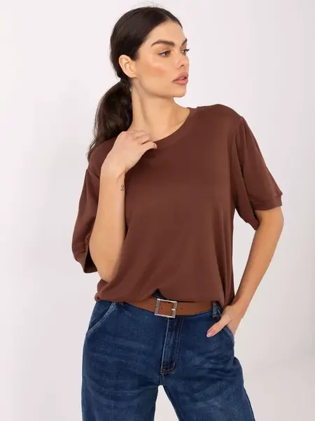 Hnědá halenka s krátkým rukávem